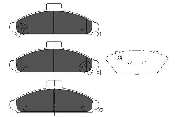 KAVO PARTS Piduriklotsi komplekt,ketaspidur KBP-3011